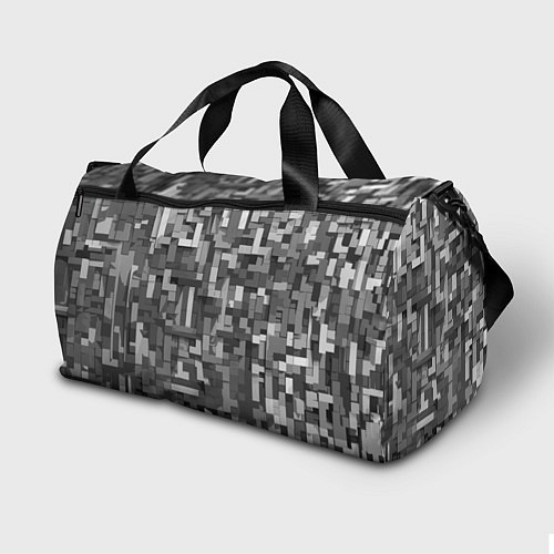 Спортивная сумка Серый геометричные полоски / 3D-принт – фото 2