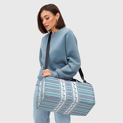 Сумки спортивные Морской орнамент с якорями и полосками, цвет: 3D-принт — фото 2