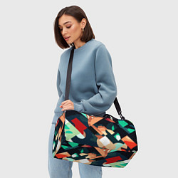 Сумки спортивные Сине-бежевый абстракция, цвет: 3D-принт — фото 2