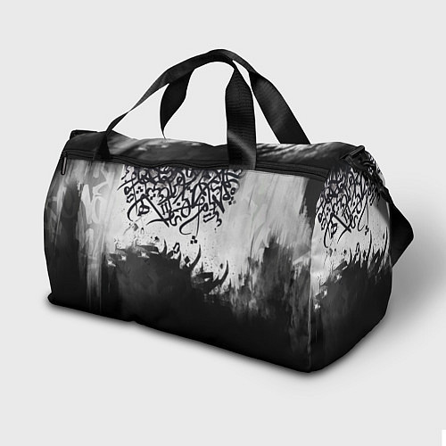 Спортивная сумка Гранж каллиграфия / 3D-принт – фото 2