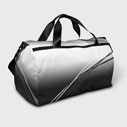 Сумки спортивные Градиент с полосами из белого в тёмный, цвет: 3D-принт