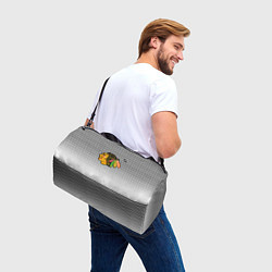 Сумки спортивные Чикаго Блэкхокс - геометрический паттерн с градиен, цвет: 3D-принт — фото 2