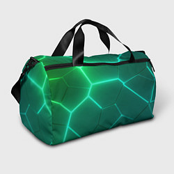 Сумки спортивные Зеленые неоновые плитки, цвет: 3D-принт