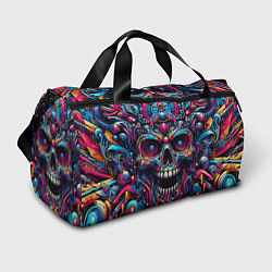 Сумки спортивные Colorful cyber skull - pattern, цвет: 3D-принт