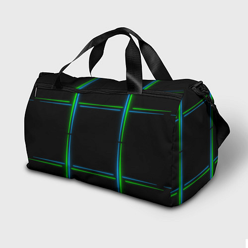 Спортивная сумка Neon green light blue / 3D-принт – фото 2