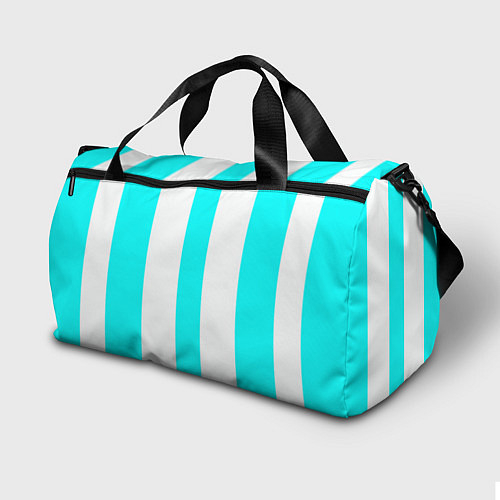Спортивная сумка Color light blue white lines / 3D-принт – фото 2