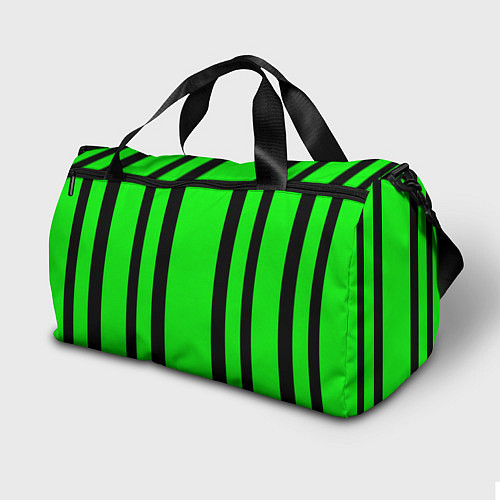 Спортивная сумка Color black and green stripes / 3D-принт – фото 2
