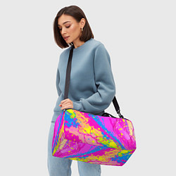 Сумки спортивные Яркая абстракция из розовых и голубых красок, цвет: 3D-принт — фото 2