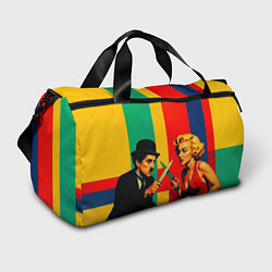 Сумки спортивные Чарли Чаплин против Мэрилин Монро поп-арт, цвет: 3D-принт