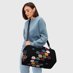 Сумки спортивные Honeycombs autumn colors, цвет: 3D-принт — фото 2