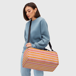 Сумки спортивные Полосы зигзагообразные оранжево-розовые, цвет: 3D-принт — фото 2