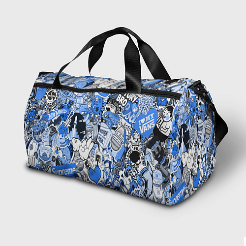 Спортивная сумка Monster energy sticker blue / 3D-принт – фото 2