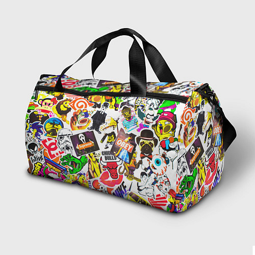 Спортивная сумка Monster energy стикеры бренды / 3D-принт – фото 2