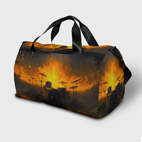 Спортивная сумка Гитарист играющий в пламени / 3D-принт – фото 2