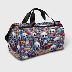 Сумки спортивные Смеющиеся прикольные скелетики - нейроарт, цвет: 3D-принт