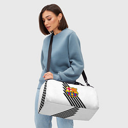 Сумки спортивные Barcelona черно белые полосы, цвет: 3D-принт — фото 2