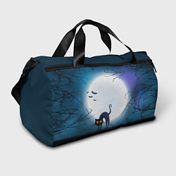 Спортивная сумка Полнолуние и черный кот - жуткий Хэллоуин