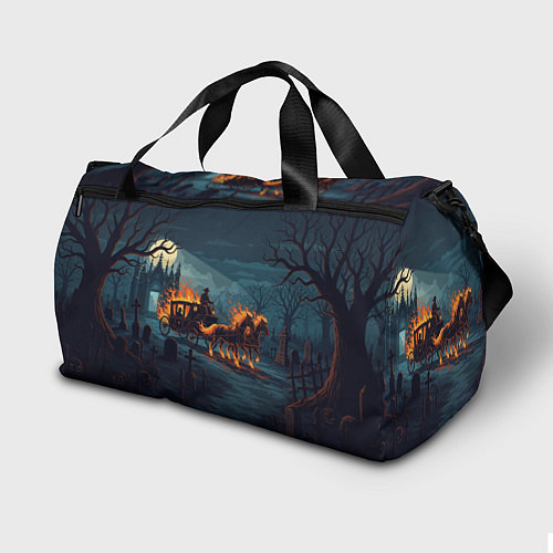 Спортивная сумка Призраки в горящей конной повозке / 3D-принт – фото 2