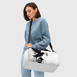 Сумки спортивные Ювентус черная птица краски, цвет: 3D-принт — фото 2