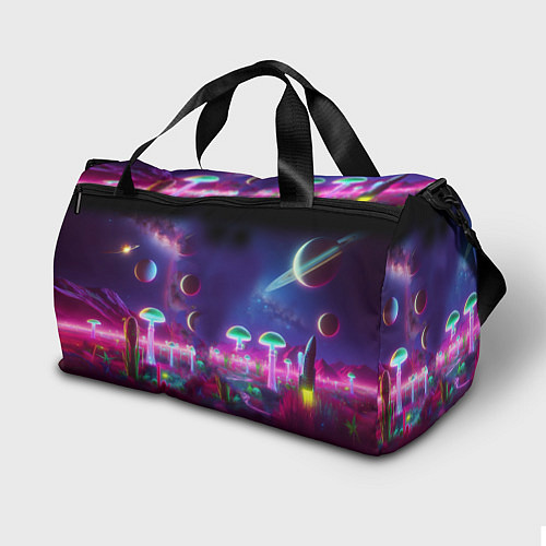 Спортивная сумка Космонавт Шрук в неоновом скафандре на загадочной / 3D-принт – фото 2
