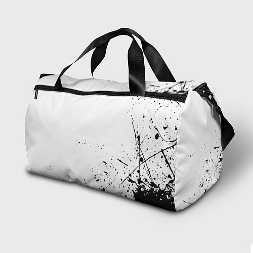 Спортивная сумка Ювентус черные краски всплеск / 3D-принт – фото 2