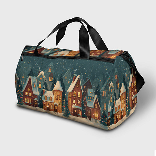 Спортивная сумка Сказочный Новогодний городок / 3D-принт – фото 2