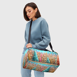 Сумки спортивные Новогодний город в блестках, цвет: 3D-принт — фото 2