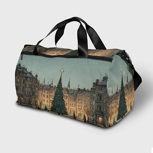 Спортивная сумка Новогодняя елка во дворе / 3D-принт – фото 2