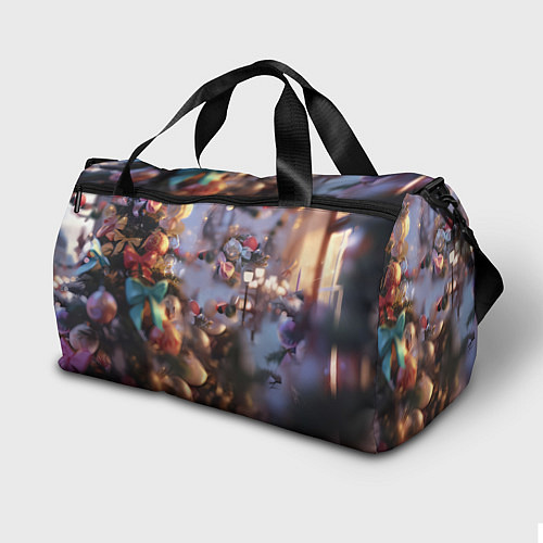 Спортивная сумка Милая новогодняя лошадка с крыльями / 3D-принт – фото 2