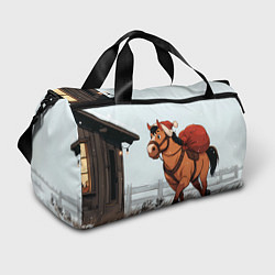 Сумки спортивные Лошадка везет новогодние подарки, цвет: 3D-принт