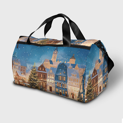 Спортивная сумка Новогодний дворик и елка / 3D-принт – фото 2