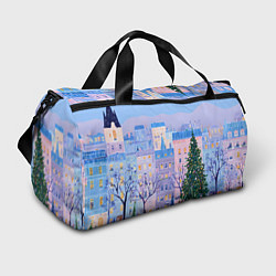 Сумки спортивные Новогодний двор, цвет: 3D-принт