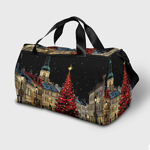 Спортивная сумка Красная новогодняя елка / 3D-принт – фото 2