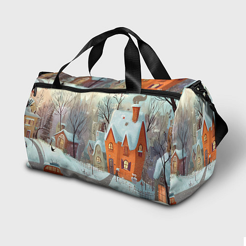 Спортивная сумка Милый новогодний дворик / 3D-принт – фото 2