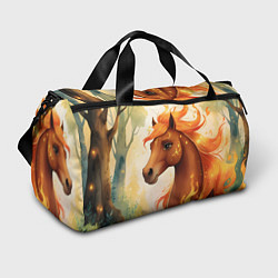 Сумки спортивные Милая огненная лошадь, цвет: 3D-принт