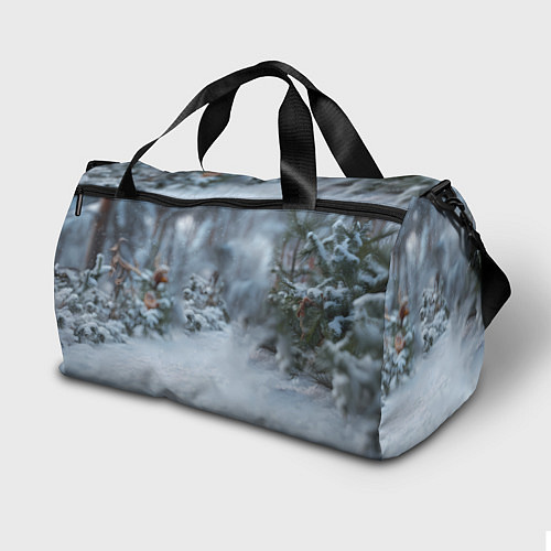 Спортивная сумка Маленькая лошадка в новогоднем лесу / 3D-принт – фото 2