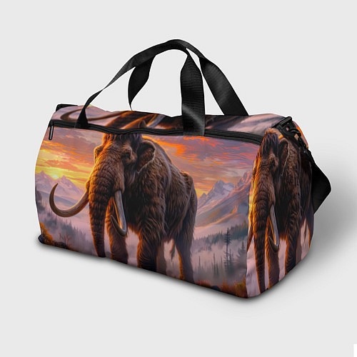 Спортивная сумка Шерстистый мамонт в горах / 3D-принт – фото 2