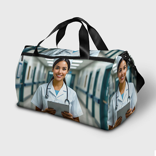 Спортивная сумка Медицинская сестра с улыбкой / 3D-принт – фото 2