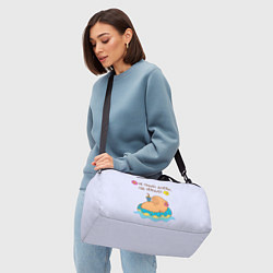 Сумки спортивные Капибара на пончике: не падай духом где попало, цвет: 3D-принт — фото 2