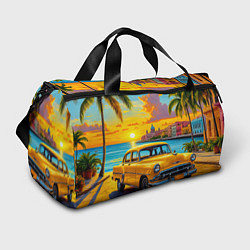 Сумки спортивные Золотой закат над набережной, цвет: 3D-принт