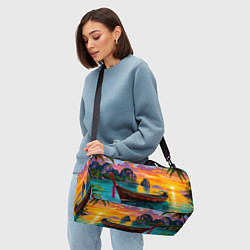 Сумки спортивные Тропический закат у скал, цвет: 3D-принт — фото 2