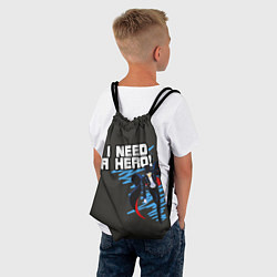 Рюкзак-мешок I need a hero, цвет: 3D-принт — фото 2