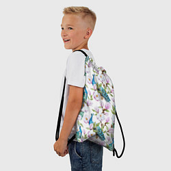 Рюкзак-мешок Цветы и бабочки 6, цвет: 3D-принт — фото 2