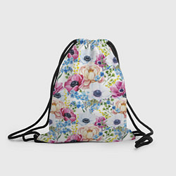 Рюкзак-мешок Цветы и бабочки 10, цвет: 3D-принт