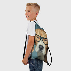 Рюкзак-мешок Бигль в очках, цвет: 3D-принт — фото 2