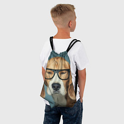 Рюкзак-мешок Бигль в очках, цвет: 3D-принт — фото 2