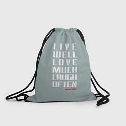 Рюкзак-мешок Живи, Люби, Смейся, цвет: 3D-принт
