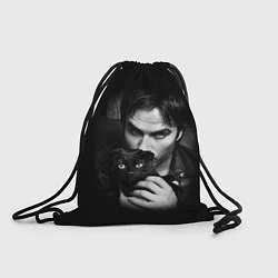 Рюкзак-мешок Деймон Сальваторе с котом, цвет: 3D-принт