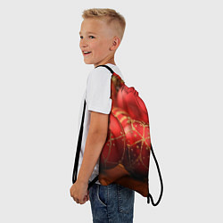 Рюкзак-мешок Красные украшения, цвет: 3D-принт — фото 2