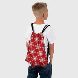 Рюкзак-мешок Новогодние Снежинки, цвет: 3D-принт — фото 2